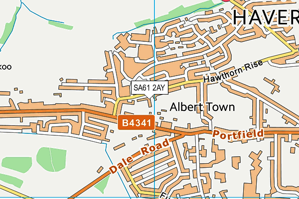 SA61 2AY map - OS VectorMap District (Ordnance Survey) SA61 2AY map - OS VectorMap District (Ordnance Survey)