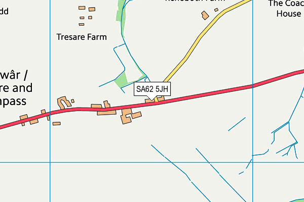 SA62 5JH map - OS VectorMap District (Ordnance Survey) SA62 5JH map - OS VectorMap District (Ordnance Survey)