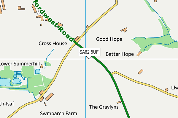 SA62 5UF map - OS VectorMap District (Ordnance Survey) SA62 5UF map - OS VectorMap District (Ordnance Survey)