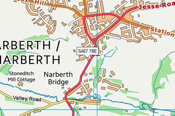 SA67 7BE map - OS VectorMap District (Ordnance Survey) SA67 7BE map - OS VectorMap District (Ordnance Survey)
