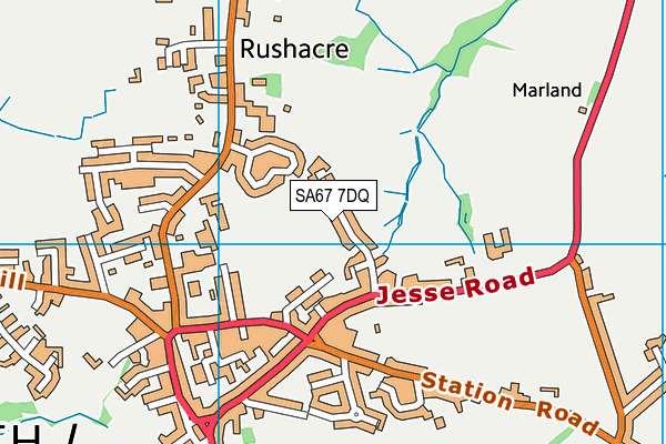 SA67 7DQ map - OS VectorMap District (Ordnance Survey) SA67 7DQ map - OS VectorMap District (Ordnance Survey)