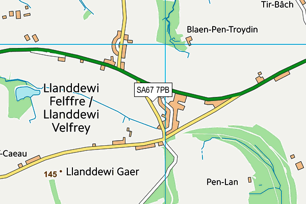 SA67 7PB map - OS VectorMap District (Ordnance Survey) SA67 7PB map - OS VectorMap District (Ordnance Survey)