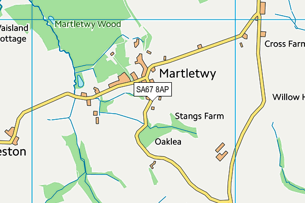 SA67 8AP map - OS VectorMap District (Ordnance Survey) SA67 8AP map - OS VectorMap District (Ordnance Survey)