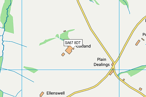 SA67 8DT map - OS VectorMap District (Ordnance Survey) SA67 8DT map - OS VectorMap District (Ordnance Survey)