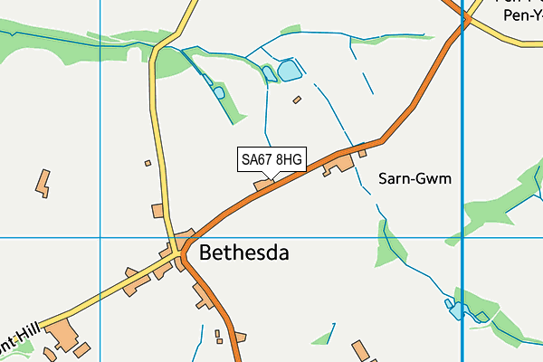 SA67 8HG map - OS VectorMap District (Ordnance Survey)