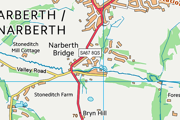 SA67 8QS map - OS VectorMap District (Ordnance Survey) SA67 8QS map - OS VectorMap District (Ordnance Survey)