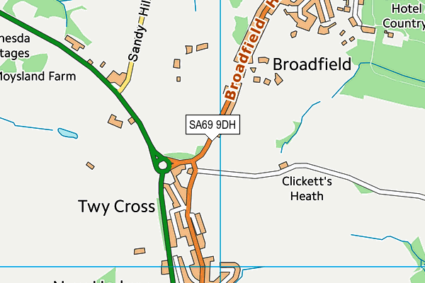 SA69 9DH map - OS VectorMap District (Ordnance Survey) SA69 9DH map - OS VectorMap District (Ordnance Survey)