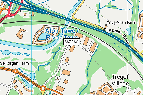 SA7 0AG map - OS VectorMap District (Ordnance Survey) SA7 0AG map - OS VectorMap District (Ordnance Survey)