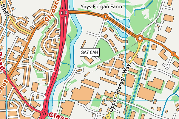 SA7 0AH map - OS VectorMap District (Ordnance Survey) SA7 0AH map - OS VectorMap District (Ordnance Survey)