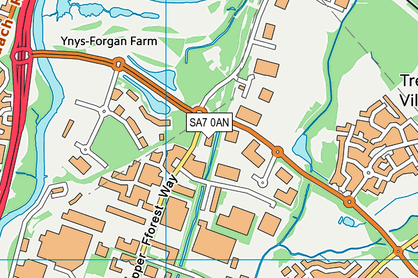 SA7 0AN map - OS VectorMap District (Ordnance Survey) SA7 0AN map - OS VectorMap District (Ordnance Survey)