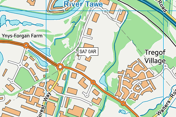 SA7 0AR map - OS VectorMap District (Ordnance Survey) SA7 0AR map - OS VectorMap District (Ordnance Survey)