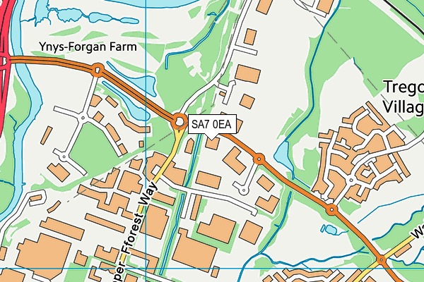 SA7 0EA map - OS VectorMap District (Ordnance Survey) SA7 0EA map - OS VectorMap District (Ordnance Survey)