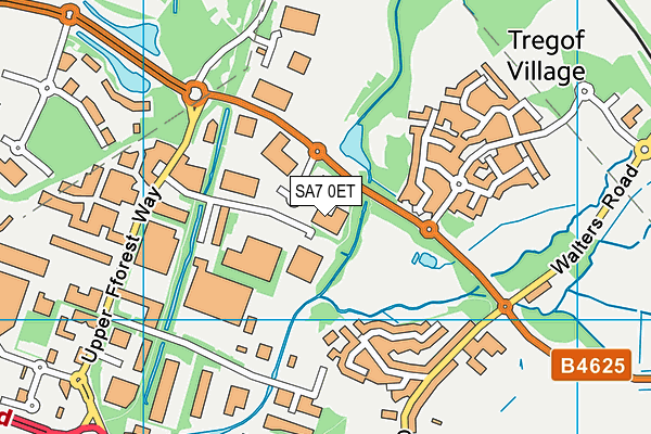 SA7 0ET map - OS VectorMap District (Ordnance Survey) SA7 0ET map - OS VectorMap District (Ordnance Survey)