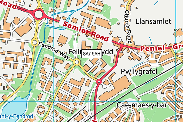 SA7 9AH map - OS VectorMap District (Ordnance Survey) SA7 9AH map - OS VectorMap District (Ordnance Survey)