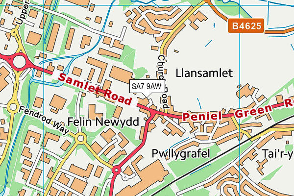 SA7 9AW map - OS VectorMap District (Ordnance Survey) SA7 9AW map - OS VectorMap District (Ordnance Survey)