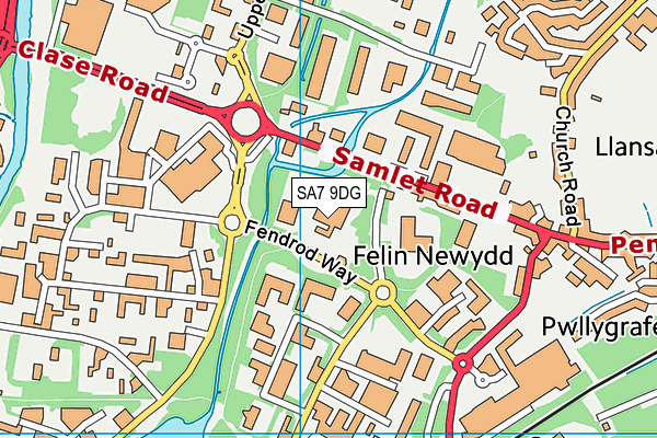 SA7 9DG map - OS VectorMap District (Ordnance Survey) SA7 9DG map - OS VectorMap District (Ordnance Survey)
