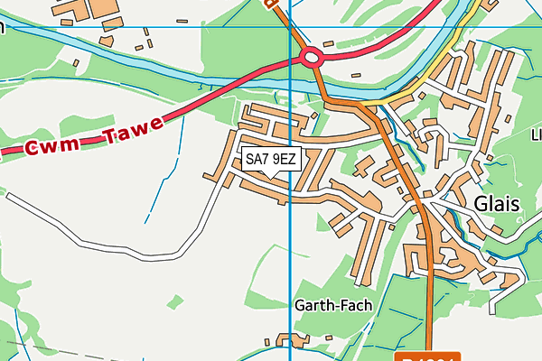 SA7 9EZ map - OS VectorMap District (Ordnance Survey) SA7 9EZ map - OS VectorMap District (Ordnance Survey)