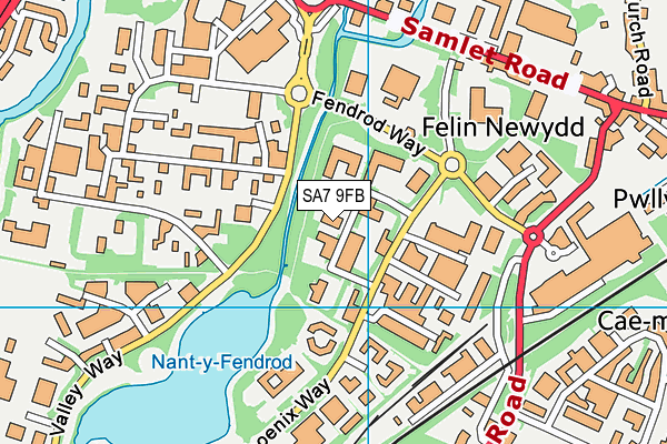 SA7 9FB map - OS VectorMap District (Ordnance Survey) SA7 9FB map - OS VectorMap District (Ordnance Survey)