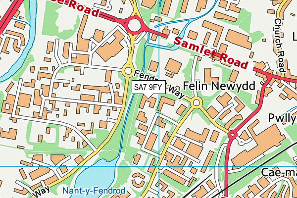 SA7 9FY map - OS VectorMap District (Ordnance Survey) SA7 9FY map - OS VectorMap District (Ordnance Survey)
