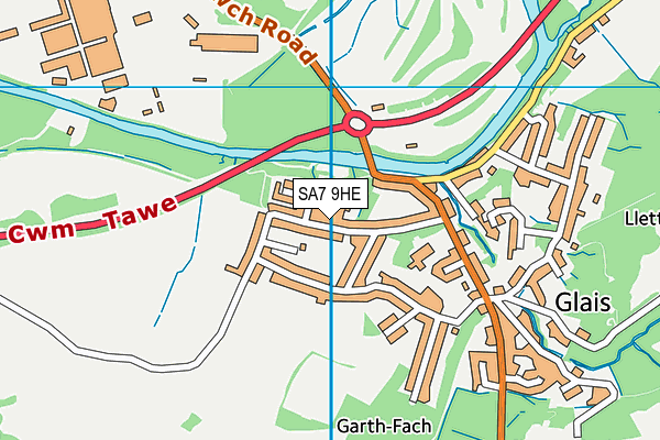 SA7 9HE map - OS VectorMap District (Ordnance Survey) SA7 9HE map - OS VectorMap District (Ordnance Survey)