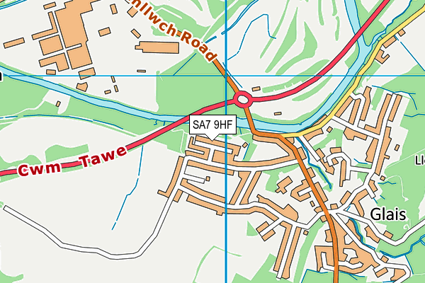 SA7 9HF map - OS VectorMap District (Ordnance Survey) SA7 9HF map - OS VectorMap District (Ordnance Survey)