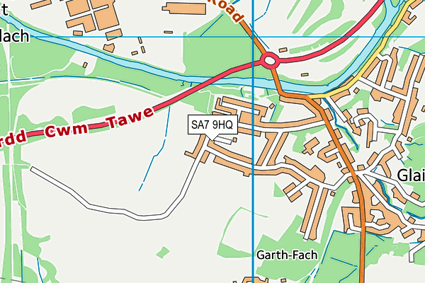 SA7 9HQ map - OS VectorMap District (Ordnance Survey) SA7 9HQ map - OS VectorMap District (Ordnance Survey)