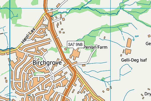 SA7 9NB map - OS VectorMap District (Ordnance Survey) SA7 9NB map - OS VectorMap District (Ordnance Survey)