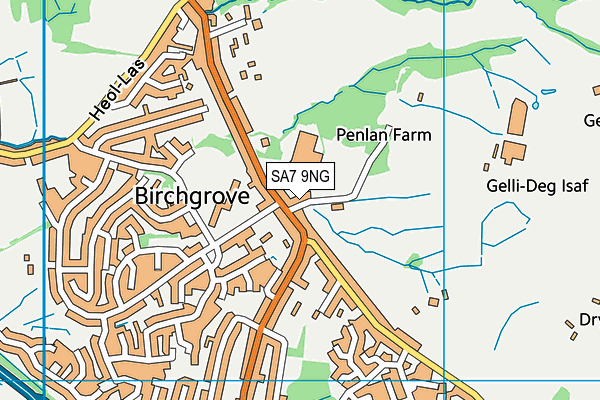 SA7 9NG map - OS VectorMap District (Ordnance Survey) SA7 9NG map - OS VectorMap District (Ordnance Survey)