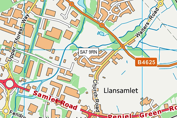 SA7 9RN map - OS VectorMap District (Ordnance Survey) SA7 9RN map - OS VectorMap District (Ordnance Survey)