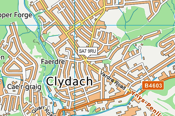 SA7 9RU map - OS VectorMap District (Ordnance Survey) SA7 9RU map - OS VectorMap District (Ordnance Survey)