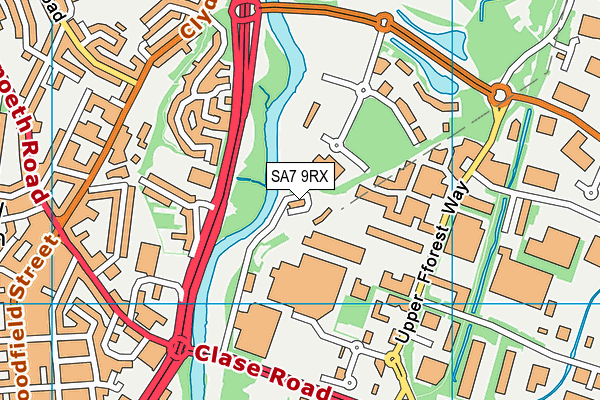 SA7 9RX map - OS VectorMap District (Ordnance Survey) SA7 9RX map - OS VectorMap District (Ordnance Survey)