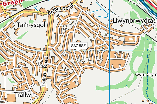 SA7 9SF map - OS VectorMap District (Ordnance Survey) SA7 9SF map - OS VectorMap District (Ordnance Survey)