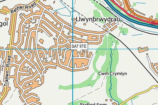 SA7 9TE map - OS VectorMap District (Ordnance Survey) SA7 9TE map - OS VectorMap District (Ordnance Survey)