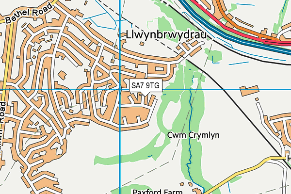 SA7 9TG map - OS VectorMap District (Ordnance Survey) SA7 9TG map - OS VectorMap District (Ordnance Survey)