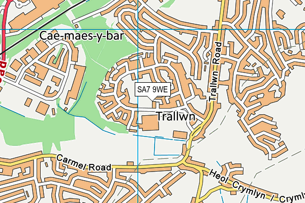 SA7 9WE map - OS VectorMap District (Ordnance Survey) SA7 9WE map - OS VectorMap District (Ordnance Survey)