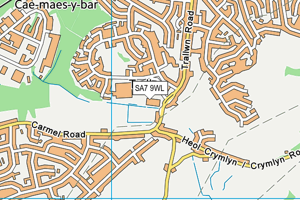 SA7 9WL map - OS VectorMap District (Ordnance Survey) SA7 9WL map - OS VectorMap District (Ordnance Survey)