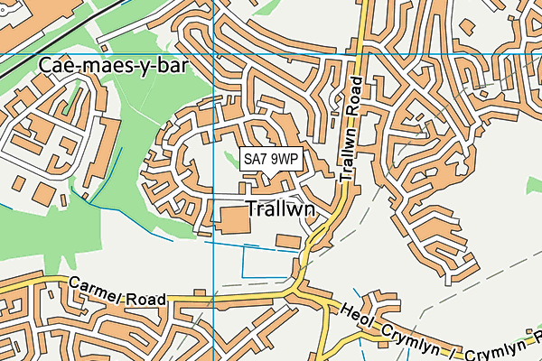 SA7 9WP map - OS VectorMap District (Ordnance Survey) SA7 9WP map - OS VectorMap District (Ordnance Survey)
