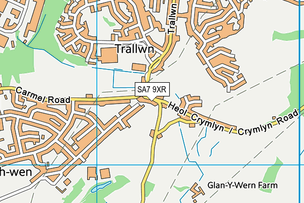 SA7 9XR map - OS VectorMap District (Ordnance Survey) SA7 9XR map - OS VectorMap District (Ordnance Survey)