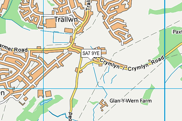 SA7 9YE map - OS VectorMap District (Ordnance Survey) SA7 9YE map - OS VectorMap District (Ordnance Survey)