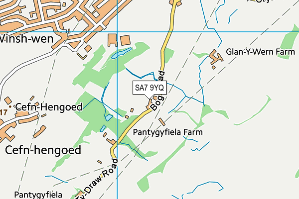 SA7 9YQ map - OS VectorMap District (Ordnance Survey) SA7 9YQ map - OS VectorMap District (Ordnance Survey)