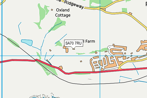 SA70 7RU map - OS VectorMap District (Ordnance Survey)