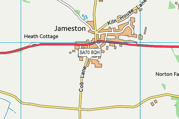 SA70 8QH map - OS VectorMap District (Ordnance Survey) SA70 8QH map - OS VectorMap District (Ordnance Survey)