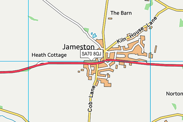 SA70 8QJ map - OS VectorMap District (Ordnance Survey) SA70 8QJ map - OS VectorMap District (Ordnance Survey)