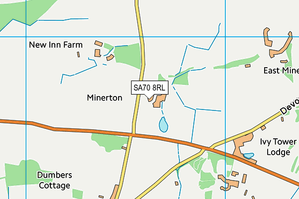 SA70 8RL map - OS VectorMap District (Ordnance Survey) SA70 8RL map - OS VectorMap District (Ordnance Survey)