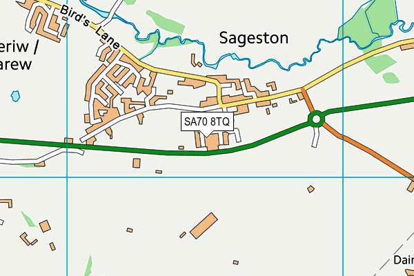 SA70 8TQ map - OS VectorMap District (Ordnance Survey) SA70 8TQ map - OS VectorMap District (Ordnance Survey)