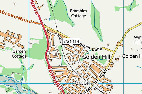 SA71 4TN map - OS VectorMap District (Ordnance Survey) SA71 4TN map - OS VectorMap District (Ordnance Survey)