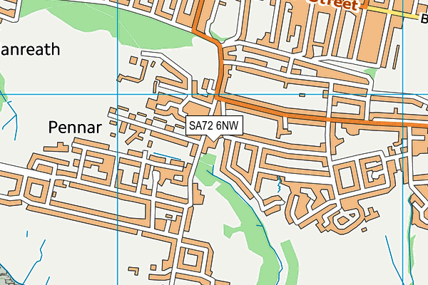 SA72 6NW map - OS VectorMap District (Ordnance Survey) SA72 6NW map - OS VectorMap District (Ordnance Survey)