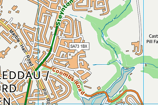 SA73 1BX map - OS VectorMap District (Ordnance Survey) SA73 1BX map - OS VectorMap District (Ordnance Survey)