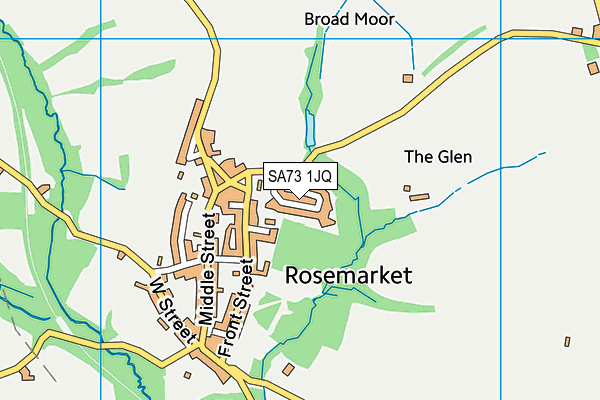 SA73 1JQ map - OS VectorMap District (Ordnance Survey) SA73 1JQ map - OS VectorMap District (Ordnance Survey)