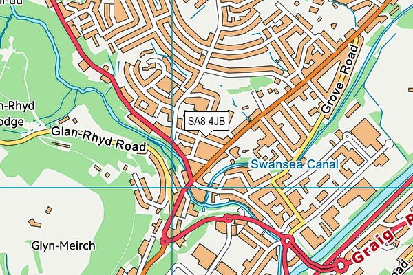 SA8 4JB map - OS VectorMap District (Ordnance Survey) SA8 4JB map - OS VectorMap District (Ordnance Survey)